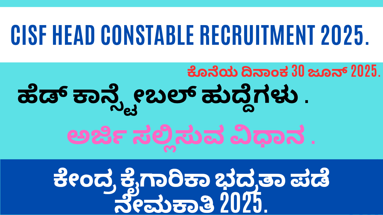 CISF Head Constable Recruitment 2025