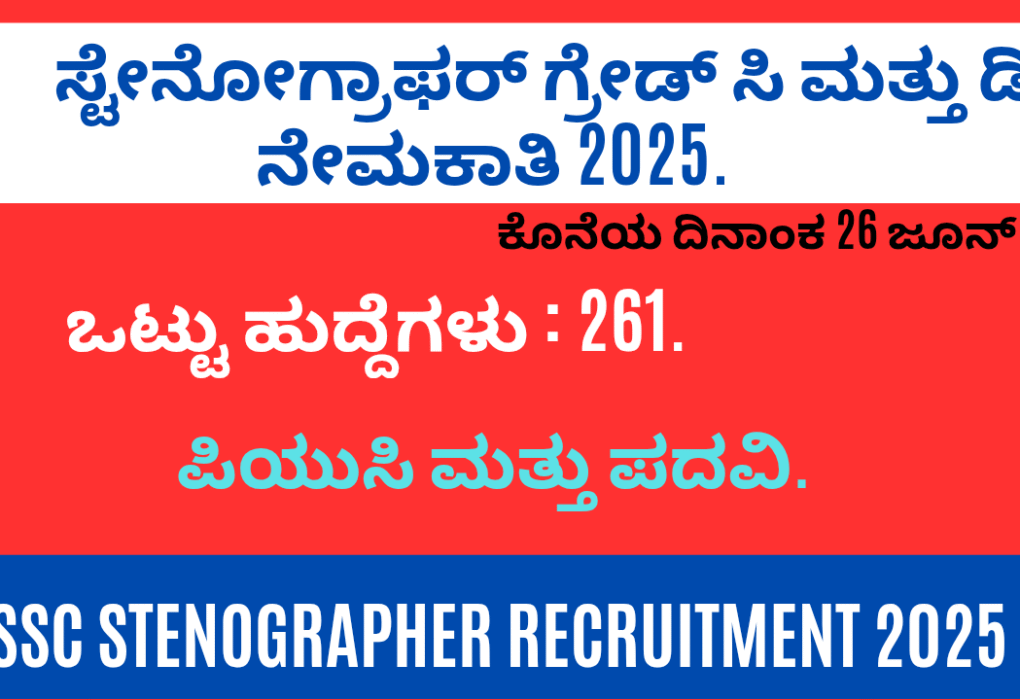 SSC Stenographer Recruitment 2025