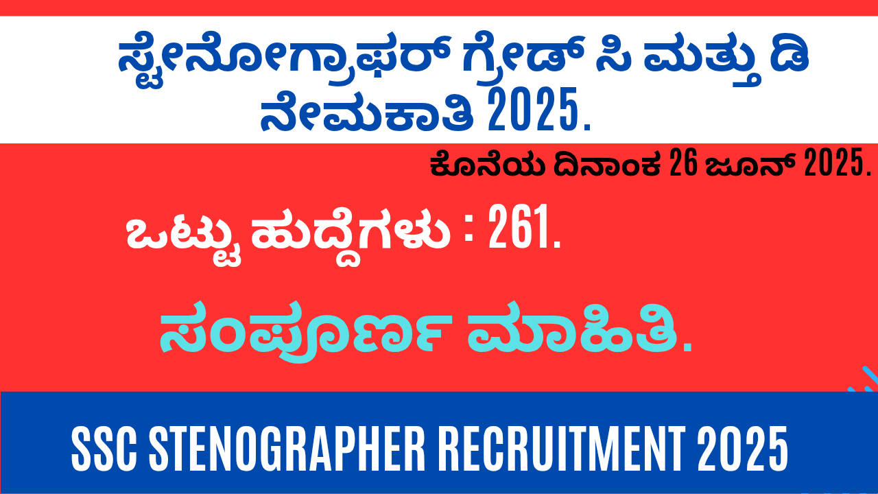 SSC Stenographer Recruitment 2025