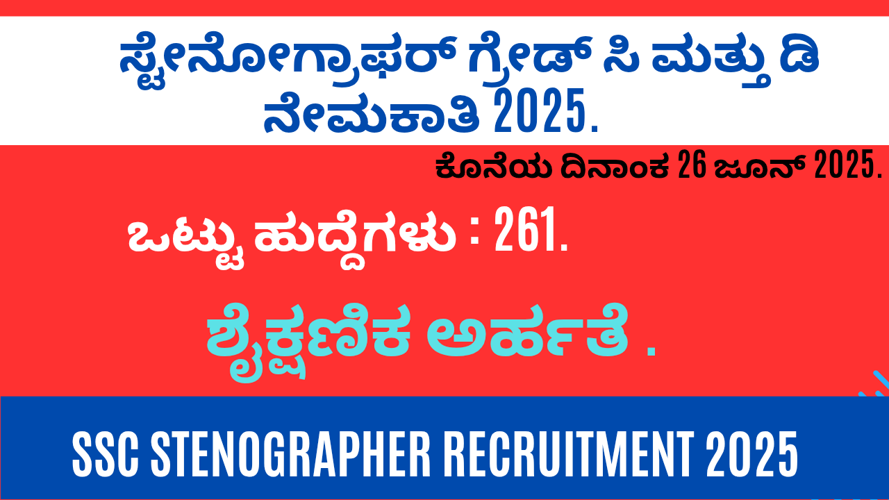 SSC Stenographer Recruitment 2025