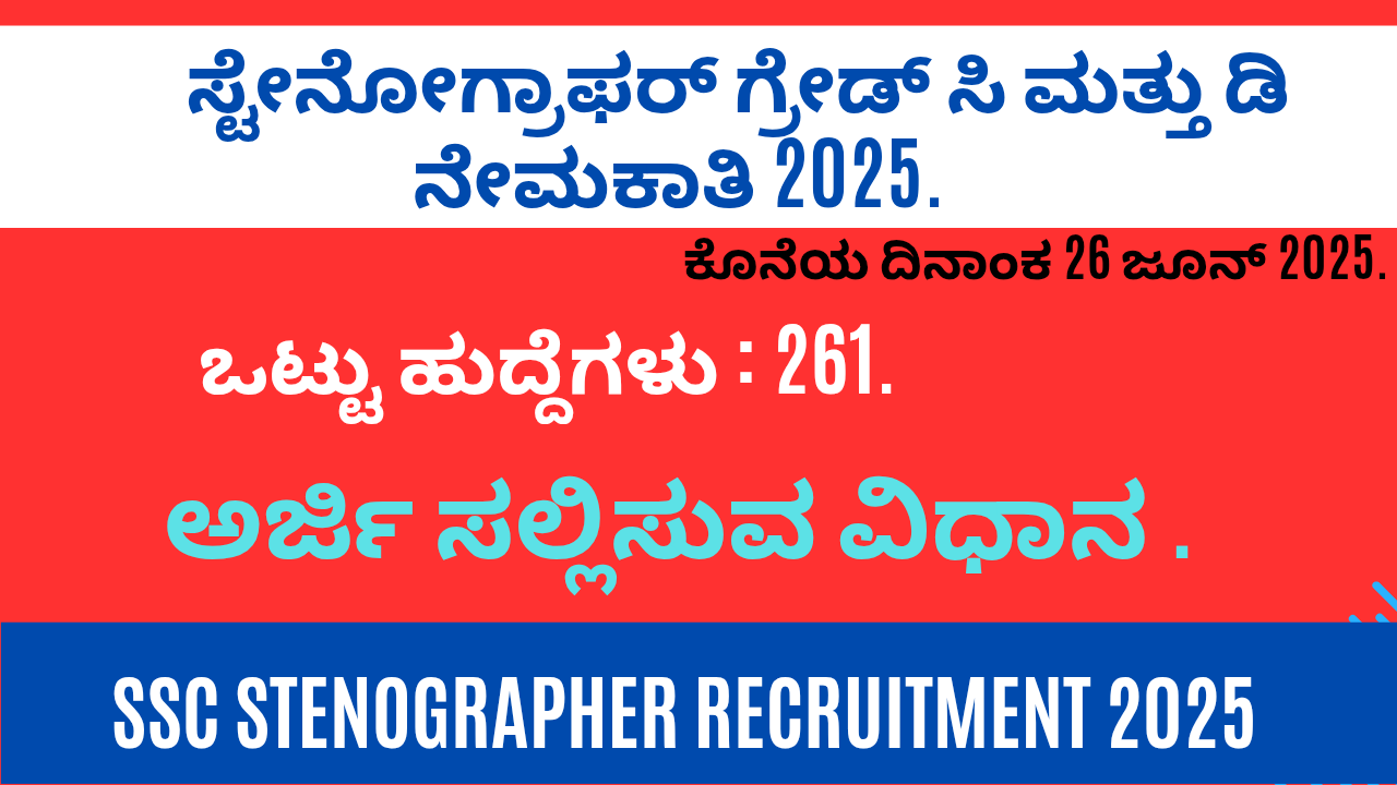 SSC Stenographer Recruitment 2025